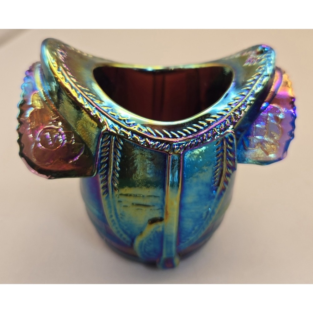 Vintage Toothpick Holder  Ohio Summit Art Glass Event , Saddle On A Barrel 1972